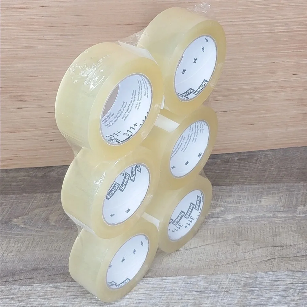 6 Scotch 3M Shipping Tape Clear 1.88in x 109yds per roll Lot of 6 Packing Tapes